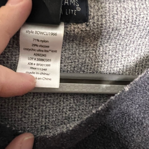 Barefoot Dream CozyChic ultra lite striped super soft poncho sweater - Picture 4 of 5